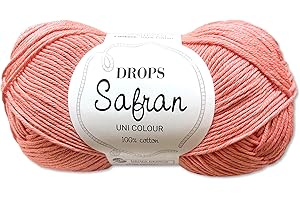 Frida's Wollhaus Drops 50 g Safran Coton Fil d'été pour bébé pour tricot et crochet 43 couleurs (12 | Pêche)