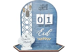 SESAMELESS Ramadan Advent Calendar Muslin Eid Ramadan Countdown Calendar Ramadan Decorations (Grey)
