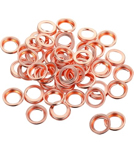 50 PCS Metal Rubber Drain Plug Gasket Fits 1/2 M12 24.7x11.5mm Automotive