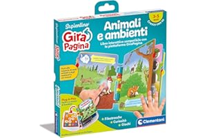 Clementoni - 16643 - Sapientino - Girapagina, Animali E Ambienti - Libro Educativo Ed Interattivo per Stimolare L'Interesse alla Lettura, per Bambini 3-5 Anni (Gioco in Italiano)