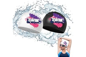 WDJLNZB Elástico Gorro de Natacion Unisex para Adulto, Gorro de Piscina Anti-desgarro Cómodo Sin Deslizamiento para Hombres y Mujeres, 100% Silicona Gorro de Baño Suave y Resistente con Borde Reforzado
