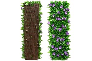 WANGDUODU Pantalla de Valla de Hiedra Artificial, Enrejado con Hojas Artificiales, Pantalla de jardín, Valla de Enrejado expansible Enrejado Artificial para Valla, Patio Trasero, Patio, Hierba Falsa