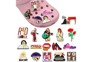 BDSHUNBF 16 szt. zawieszek do butów, dekoracja do butów piosenkarza, akcesoria do butów dla dorosłych, nastolatków, dzieci, kreskówka, bransoletka, akcesoria na nadgarstek, urodziny, Boże Narodzenie,