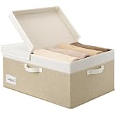 GRANNY SAYS Large Storage Box with Lid, Set of 1 Storage Box with Lid | Double Open Lid, Clear Label Holder, 3 Handles, Extra