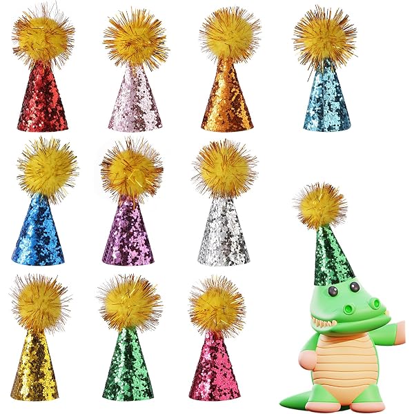 10 Mini-Filz-Partyhüte Für Kinder & Puppen – Verstellbar, Wiederverwendbar, 8 Cm Hoch