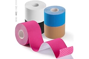 ZOUWAY 5 Rollen Kinesiotapes (5mx5cm), Kinesiologie Tape Sport Hergestellt mit Hochwertigem Acrylkleber, Wasserfeste Physio Tape, Physio Tape für Muskelunterstützung, Knieschmerzen, Ellenbogen und Schulter