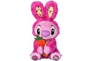Disney Store Official Angel Easter Medium Soft Toy, Lilo & Stitch, 40cm/16”, Plush Stuffed Cuddly Figure, Cute Space Alien in Fluffy Bunny Costume with Carrot in Hands