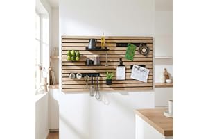 ‎STEINMINE - DESIGNMANUFAKTUR Steinmine - Designmanufaktur Wandorganizer (60 x 120 cm) - Akustikpaneel mit Eichenholzlamellen - inkl. Zubehör - einfache Montage - für Büro, Flur, Küche, Bad und mehr