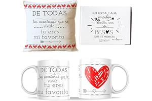 BY KROL STORE Regalos Dia de los Enamorados Originales San Valentin Aniversario Y Taza Amor Novios Para Mujer Hombre Cojin Mensajes Frases Bonitas De Amor Parejas Navidad Sorpresa Regalo Romantico