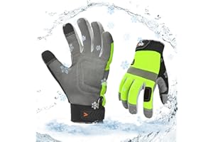 Vgo... Guanti Lavoro Termici Impermeabili d'Inverno, Invernali Guanti Touchscreen per Frigo Magazzino Legnameria Multifunzione Edilizia, 1 paio