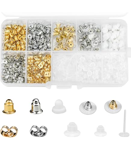 Lot De 8 Lève-boucles D'oreille En Cuivre - Support Arrière Pour Boucles - Or Et Or Blanc - 7