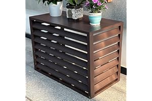 SUKORI Copertura per Aria Condizionata Esterna,Copri Motore Condizionatore Esterno,Mobile Copri Condizionatore,Schermo per La Privacy Recinzione per Pattumiera,Copertura AC in Alluminio (Color : Brown, Siz