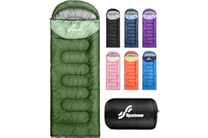 SPORTNEER Sacco a pelo per esterni, sportivo, per adulti e bambini, sacco a pelo da campeggio, per escursioni, viaggi con zaino