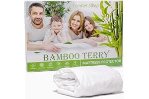 COMFIER SLEEP Coprimaterasso 180x200 cm – 100% Spugna Di Bambù, Traspirante Copri Materasso Antiacaro Anallergico con Angoli Elastici Lavabile Silenzioso Ipoallergenico Rivestimento Morbido Assorbente