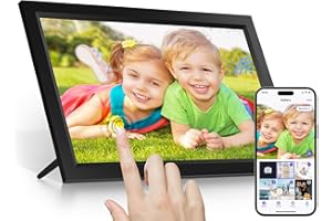 TIBUTA Digitaler Bilderrahmen WLAN 15.6 Zoll Touchscreen Elektronischer Bilderrahmen mit 32GB Speicher, Auto-Rotate, Wandmontierbar, Fotos und Videos über APP Uhale für Eltern/Ehepaare/Freunde/Familie