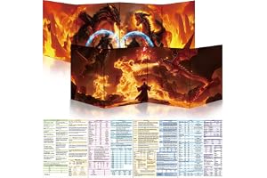 Byhoo DM insynsskydd set om 2 – spelparaply för D & D – Inferno anklagare & stormstrid, vattentät, återskrivbar, A4-format, kompatibel med 5E