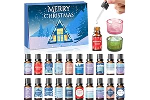 iZoeL Adviento Calendario Con Aceites Esenciales 2025 Mujeres Hombres Adultos 24 Días Aromaterapia Piedra Difusora Portavelas Cristal Calendario Navidad Madres Esposas Novias Hermanas (Azul)