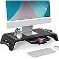Fenge Supporto Monitor Supporto per Monitor in Legno con Cassetto, Supporto per Telefono e Scatole Di Stoccaggio Mobili L52xW