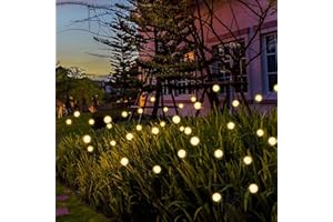 LIFEMET Solarlampen für Außen,Gartendeko Firefly Solar Pathway Lights, Außen Beleuchtung Glühwürmchen Licht Wasserdicht LED Birnen Deko für Fußweg Yard Patio Walkway Decor (4 Stück)