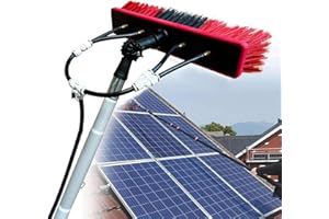 Pxkmouy 15m Limpieza de Paneles fotovoltaicos y solares Coches Caravana Camiones Camper y autobuses Lavado de Autos Cepillo de Agua Poste de Limpieza de extensión Ajustable Cepillo Placas Solares
