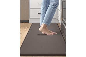 ‎DEXI DEXI Küchenmatte, gepolstert, Anti-Ermüdung, rutschfest, wasserdicht, bequem, Stehteppich für Küche, Büro, Spüle, Wäsche, 99,1 x 50,8 cm, Braun