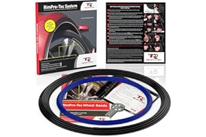 TR RIMPRO-TEC Rimpro-Tec Wheel Bands - Rim Wheel Protectors for Cars and Light Trucks - Wheel Curb Protectors for Protection & Style - Black Track/Dark Blue Pinstripe Fit from a 12" to 22” Set of Wheels