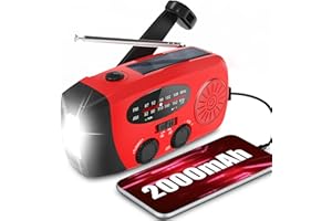 Wind Up Solar Radio,Emergency Hand Crank Radio Dynamo Radio with Rechargeable USB Phone Charger,Flashlight Torch by RunningSnail | Emergency Use for Camping,Hiking (MD-088) (Red)