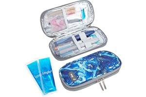 SUNMON Monjaro Travel Case, Compact Insulin Pen Cooler Travel Case with 2 Reusable Ice Packs Medicine Cool Bag, TSA Approved Medication Cooler for Travel (Sand Blue)