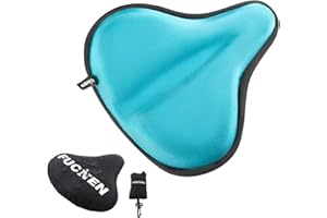 Funda Sillin Gel FUCNEN para Bicicleta Estática - 27x25cm, Cómoda Funda de Asiento de Ciclismo, Azul Claro, Mujeres/Hombres
