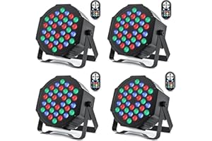 HOLDLAMP 4PCS RGB Focos Par LED con 36 LED, Luz de Escenario con Control DMX y Activación de Sonido, Iluminación de escenarios Par para Fiestas DJ Discoteca Bar