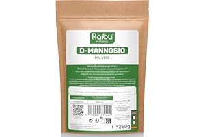 D-Mannosio puro in Polvere 250g – Raibu D Mannosio Polvere Confezionato e Testato in Europa I Naturale e Vegan I Cucchiaio Dosatore Incluso