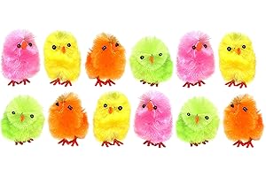Robelli Fluffy Arts & Crafts Easter Chenille Chicks (12 x Mini Multicolour Chicks)