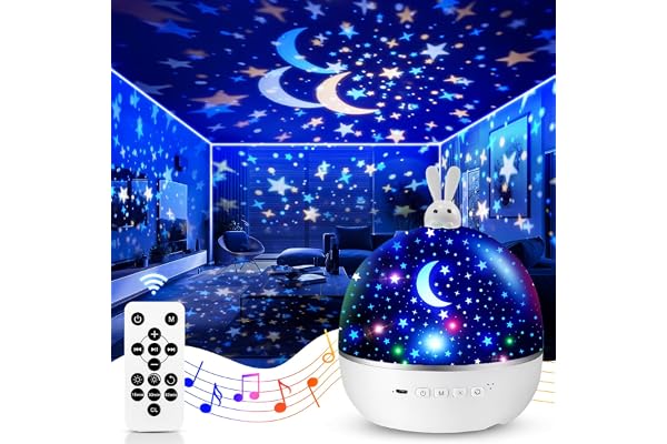 Proyector de Galaxias y Estrellas Real 19 Temas, Juguetes Niños Regalo Niño | 15 Música 360° Rotación Control Remoto Luz Nocturna Infantil,Juguetes Regalo Bebe 1 2 3 4 5 años, Home Decoration