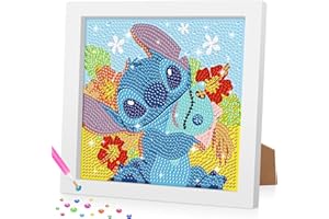 Lxmsja 5D DIY Stitch Diamond Painting Niños Niñas Diamante Pintura Cuadros Niños Adultos Pintura Diamante Niñas con Marco Regalo Niñas 4-13 Años Arte Artesanía para Decoración del Hogar
