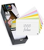 100 Fichas De Cartulina Rayadas - 12,5x7,5 Cm, 180 Gr/m², Blanco