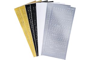 BUBUNY Klebebuchstaben Wachsbuchstaben für kerzen, 8 Sheet Sticker Buchstaben Set, Groß- und Kleinbuchstaben mit Zahlen für Kerzen zur Taufe Kommunion Hochzeit Klebebuchstaben Gold