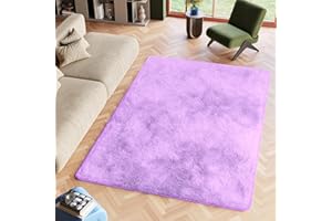 TAPISO Silk Alfombra Antideslizante de Pelo Largo Shaggy Diseño Moderno Violeta Mullida Suave Alfombra de Salón Dormitorio Habitación Infantil Oeko-Tex 80 x 150 cm