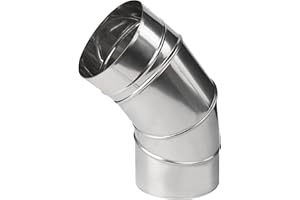 ARMAR TRADING LTD Stainless Steel Adjustable Elbow Metal Pipe Chimney Liner Bend Multi Flue Stove Connector (80mm)