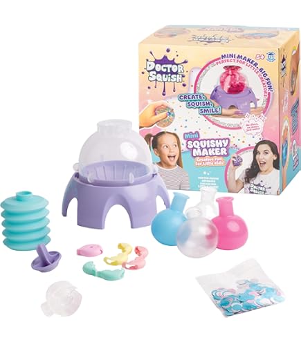 Doctor Squish Stazione Squishy Glow In The Dark: Crea Squishies Fosforescenti Con Slime E Glitter - 4
