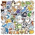100pcs Animal Stickers, Cute Stickers for Kids Boys Teens, Small Stickers Pack, Vsco Vinyl Waterproof Kawaii Colorful Decals for Water Bottle, Laptop,Truck, Skateboard, Guitar