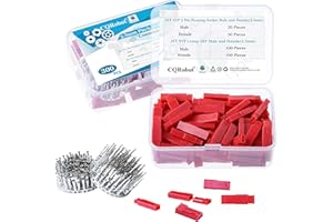 CQRobot JST SYP 2,5 mm Paso 2-Pines JST IC Macho Enchufe, Hembra Receptáculo Carcasa y Macho/Hembra T Forma Engarce Terminal Suite. 50 Juegos / 300 Piezas JST SYP Conector Adaptador Cable Componentes.