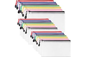 PLAPOT 21 Pezzi Borse di File A4+A5+A6,21 pezzi Sacchetto di Zip Impermeabile Mesh,Sacchetto del Documento,Busta Plastica con Cerniera per Documenti per Ufficio Forniture Scolastiche Accessori