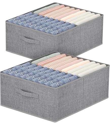 AiQInu Opbergdozen, 28 l, opvouwbaar, van stof, 50 x 28,5 x 20 cm, set van 2 stuks, met handvat, grote opbergdoos voor kleding, kast, speelgoed, boeken en garderobe
