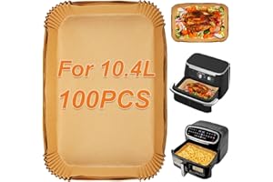 BYKITCHEN Wkładki do frytkownicy powietrznej do Ninja AF500UK AF500UKCP 10,4 l, akcesoria do frytkownicy powietrznej do szuflady Ninja Flex Megazone, kompatybilne z Duronic 10 l/Instant 8,5 l, bardzo