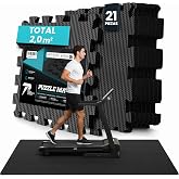 EVA Fitness Mat 【Set of 21 Pieces】 Floor Gym Mat Gym Mat Non-Slip Tatami Mat Puzzle Treadmill Gym, Floor Protector Workout Ga