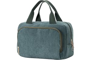Funtlend Cord Kulturtasche Damen mit vielen Fächern und Kosmetikbeutel für Travel und Waschtasche