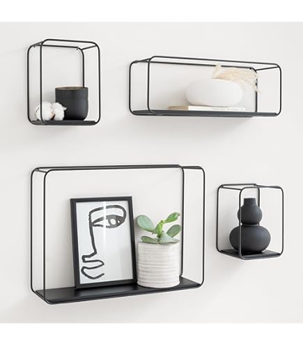 AKORD Wandplank K Set van 3 vierkante planken 25x25 cm voor boeken Bloemen voor woonkamer Slaapkamer Functioneel ontwerp Gelamineerd bord 16 mm Kleur Wenge