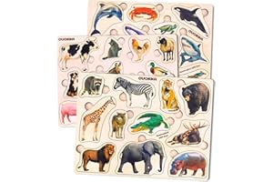 Spielzeug Puzzle ab 1 2 3 Jahre - Montessori Holz Steckpuzzle für Kinder ab 4 von QUOKKA - Lernspielzeug für Mädchen and Jungen