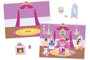 Melissa & Doug Reusable Sticker Books, Princess Sticker Book, Plane Activities Toddlers, Reusable Stickers for Kids Travel Activity Packs, Childrens Books Age 3+