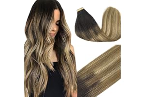 GOO GOO Tape in Hair Extensions Human Hair, 20pcs 50g 24inch, Dark Brown to Light Brown and Ash Blonde Real Remy Hair Extensions Seamless Straight Human Hair Extensions